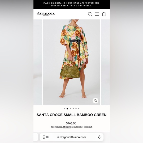 Brand new Dragon Diffusion SANTA CROCE SMALL BAMBOO GREEN - Picture 5 of 11